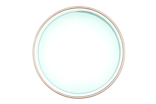 Dragon Yunomi seen from above, pale blue-white glazed interior with a fine brown rim
