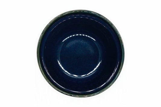 Asa Yunomi from above, the glossy navy inside
