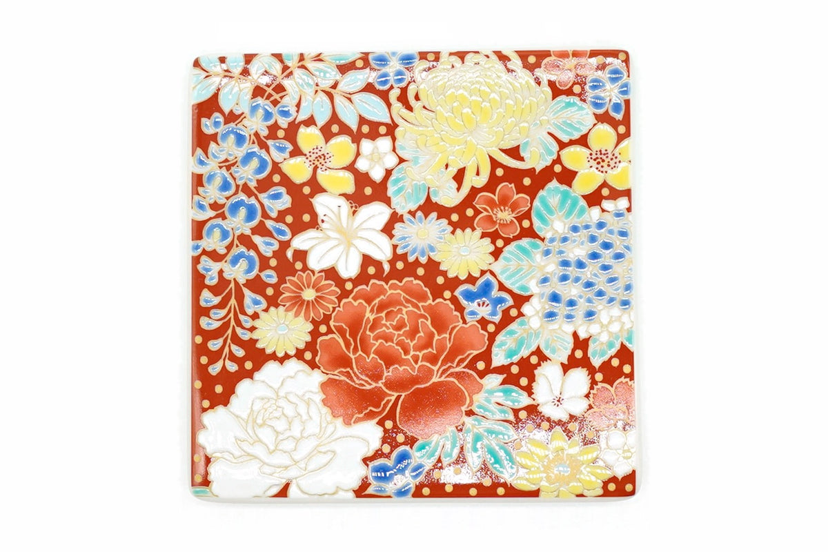 Wabana Coaster Japanese Kutani ware, EdoMatcha