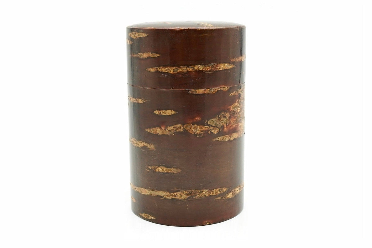 Kabazaiku tea caddy in wild cherry bark, EdoMatcha