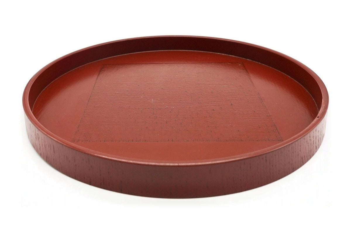 Negoro Maru-bon, a round red tea tray, EdoMatcha