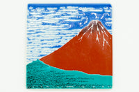 Hokusai Aka-Fuji Coaster, Mt Fuji, Kutani ware, Made In Japan, EdoMatcha
