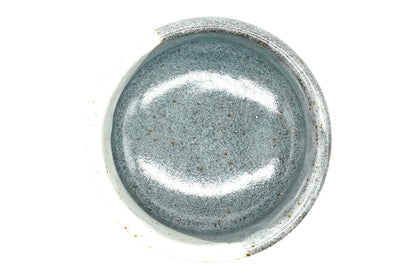 Tsukikage Yunomi seen from above, blue-grey glazed interior