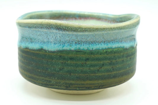 Kawa Chawan, River Japanese Blue and Green Matcha Bowl, EdoMatcha