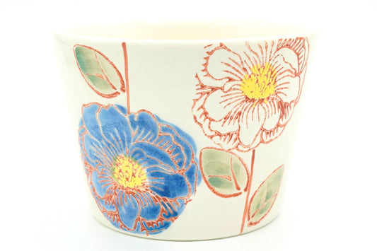 EdoMatcha Aoi Hana Yunomi Japanese Teacup handcrafted in Japan