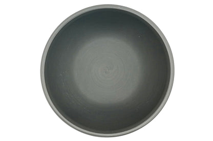 Rikyu Nezumi yunomi seen from above, smooth grey-green interior