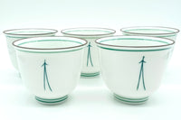 Kaze Yunomi, Japanese Teacup, Set of 5, Edomatcha