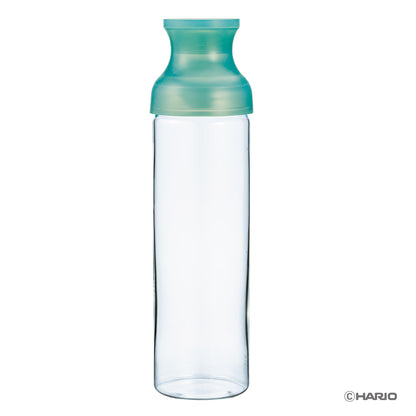 HARIO Filter-in Carafe 1,000ml with a transparent green cap, cold brew tea carafe, front view on white