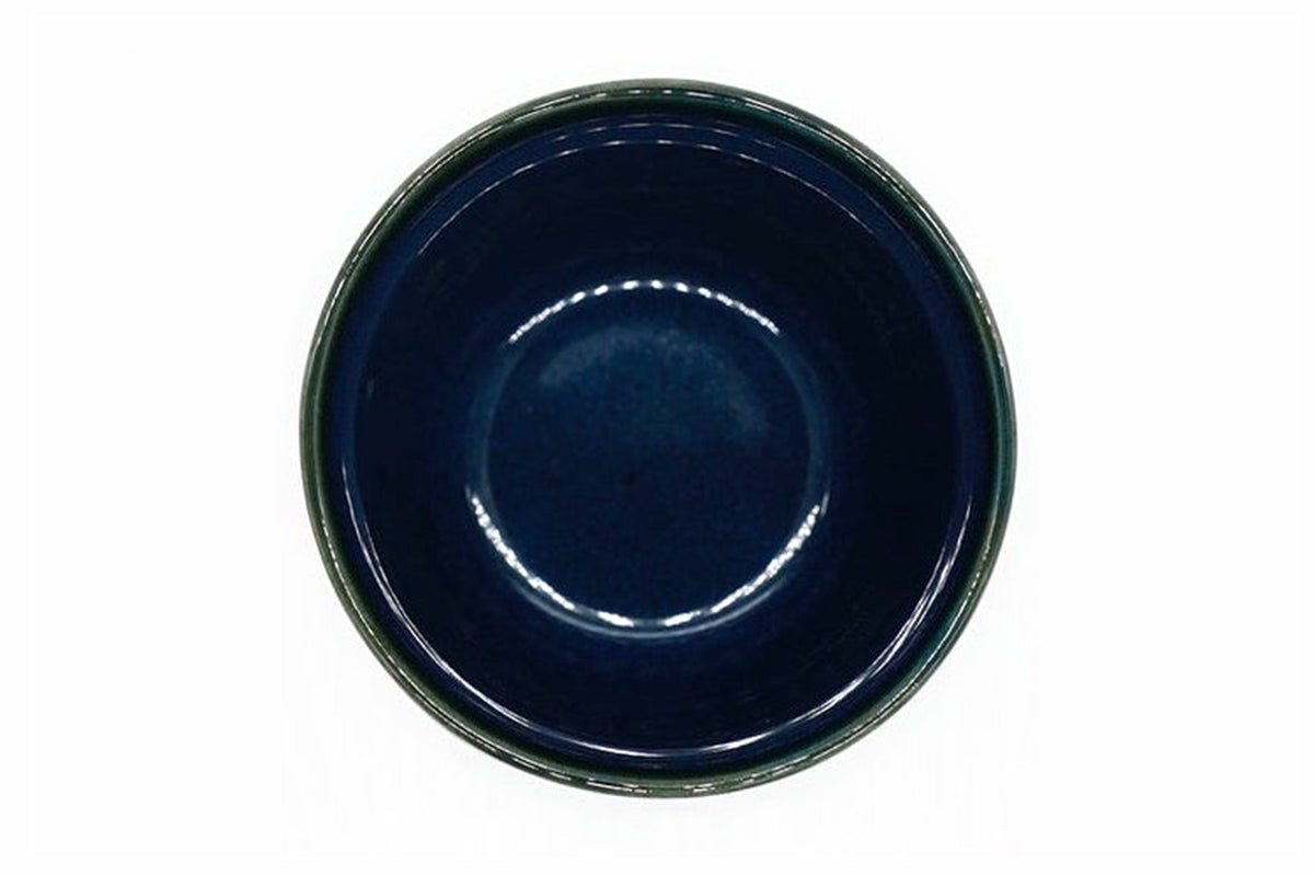 Asa Yunomi from above, the glossy navy inside