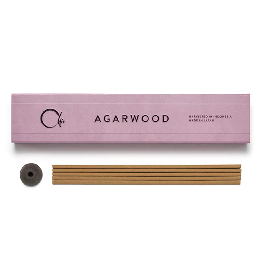 Chië Agarwood incense, box with sticks and ceramic holder, Nippon Kodo, EdoMatcha