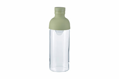HARIO Filter-in Bottle 300ml in smoky green, single-serve cold brew tea bottle, front view on white