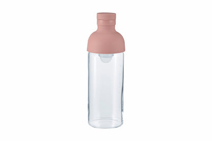 HARIO Filter-in Bottle 300ml in smoky pink, single-serve cold brew tea bottle, front view on white