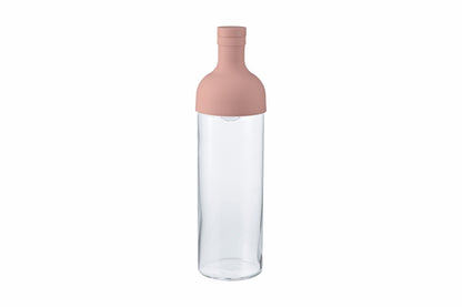 HARIO Filter-in Bottle 750ml in smoky pink, cold brew tea bottle with built-in filter, front view on white