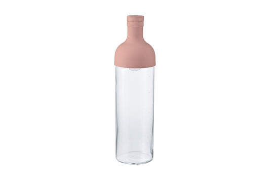 HARIO Filter-in Bottle 750ml in smoky pink, cold brew tea bottle with built-in filter, front view on white