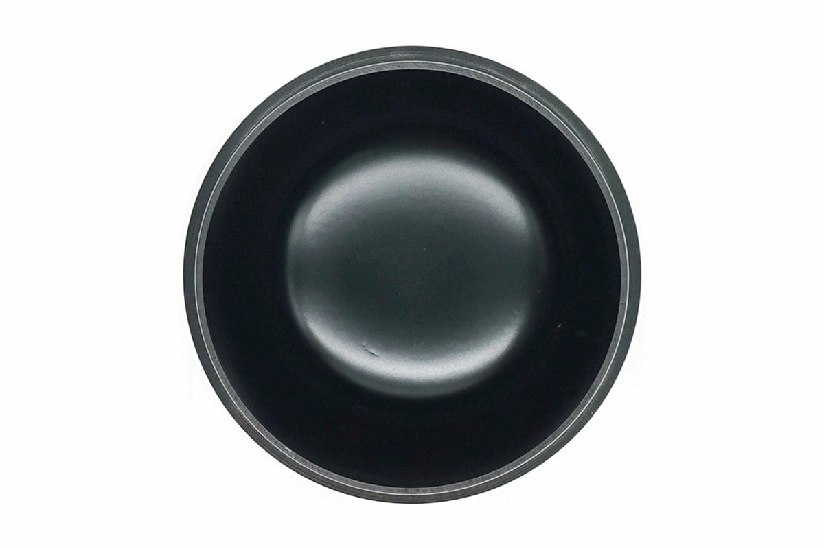 The black Hana-Shippō Natsume with the lid off, looking down into the plain black inside