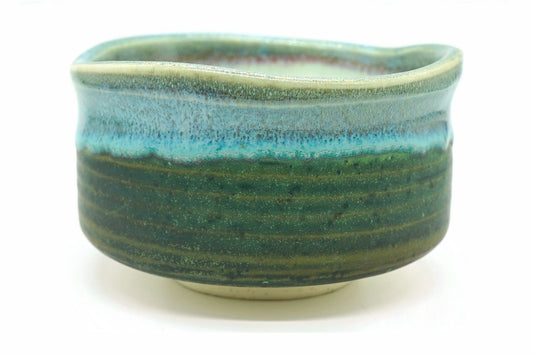Kawa Chawan, River Japanese Blue and Green Matcha Bowl, EdoMatcha