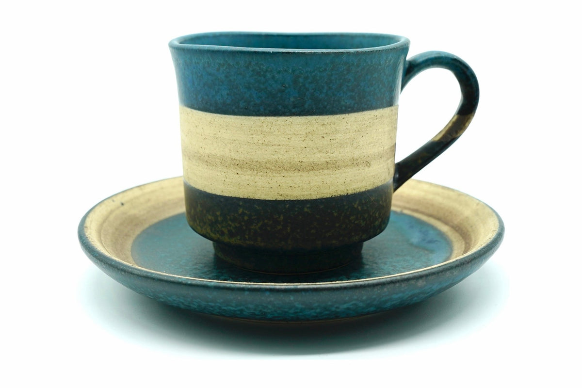 Kissa 1 Yunomi, Cafe Japanese Teacup and saucer, Mino ware, EdoMatcha