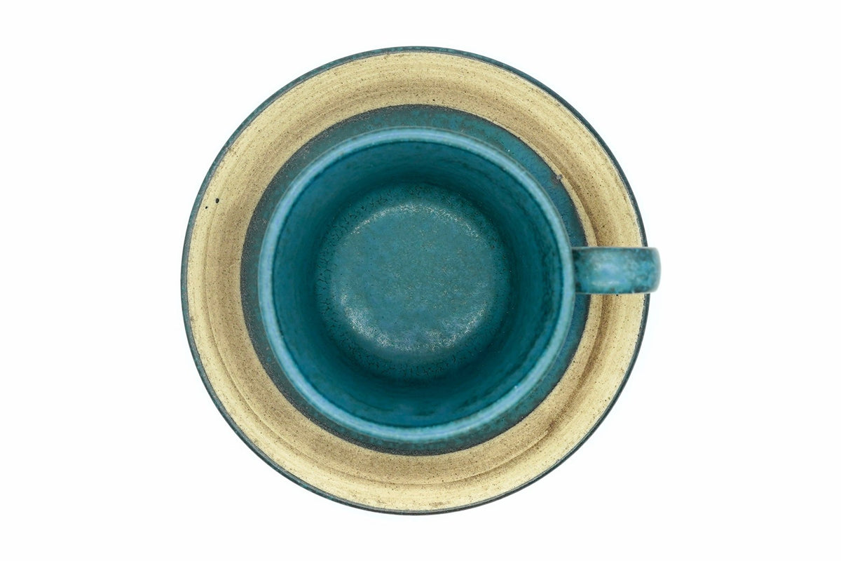 Kissa 1 Yunomi, Cafe Japanese Teacup and saucer, Mino ware, EdoMatcha