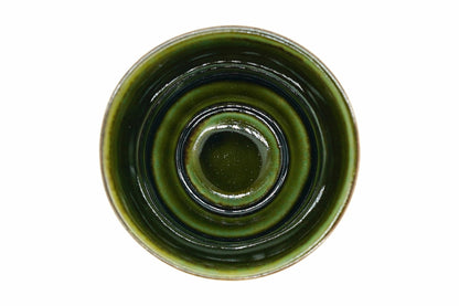 Koke Yunomi from above, the glossy green inside