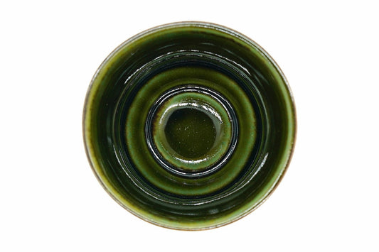 Koke Yunomi from above, the glossy green inside