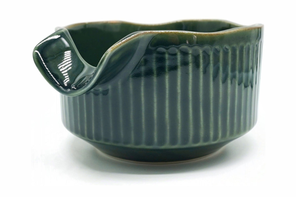 Oribe Katakuchi Chawan, Japanese Matcha Bowl, EdoMatcha