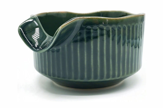 Oribe Katakuchi Chawan, Japanese Matcha Bowl, EdoMatcha