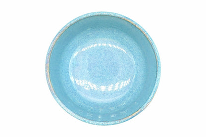 Sorairo Yunomi from above, bright sky blue inside with a thin brown line at the rim