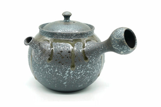 Suraimu Kyusu, Grey Japanese Teapot Set, Yunomi, cup and saucer, Edomatcha
