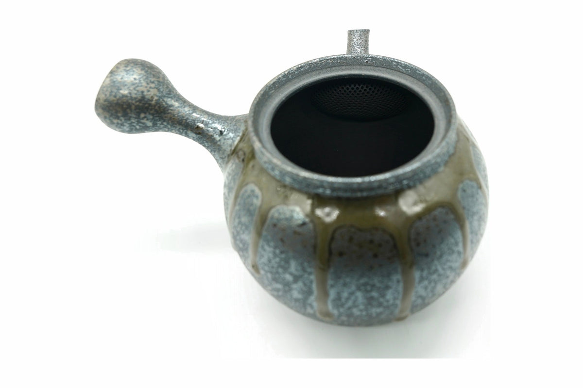 Suraimu Kyusu, Grey Japanese Teapot Set, Yunomi, cup and saucer, Edomatcha